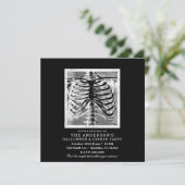 ヴィンテージスケルトンボーンズトルソ体ハロウィーン 招待状 (スタンド正面)