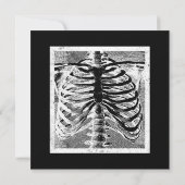 ヴィンテージスケルトンボーンズトルソ体ハロウィーン 招待状 (裏面)