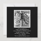 ヴィンテージスケルトンボーンズトルソ体ハロウィーン 招待状 (正面)