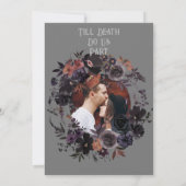 ヴィンテージスケルトン対ゴシック結婚式招待状 セーブザデート (裏面)