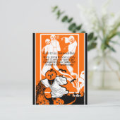 ヴィンテージスケルトン幽霊グリーティング ポストカード (スタンド正面)