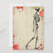 ヴィンテージスケルトン血アダルトハロウィーン招待状 シーズンカード (裏面)