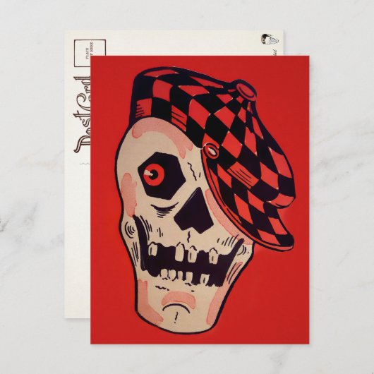 ヴィンテージスケルトン装飾はがき ポストカード (正面/裏面)