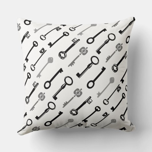 ヴィンテージスケルトン鍵枕 – 両側鍵 クッション (裏面)