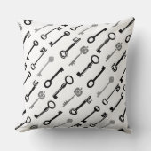 ヴィンテージスケルトン鍵枕 – 両側鍵 クッション (正面)