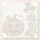 ヴィンテージスケルトン/パンプキンデッドの日 ガラスコースター (裏面)