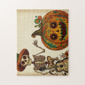 ヴィンテージスケルトン/パンプキンデッドの日 ジグソーパズル (縦)