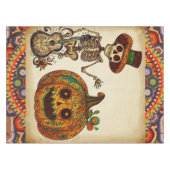 ヴィンテージスケルトン/パンプキンデッドの日 テーブルクロス (正面(横))
