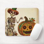 ヴィンテージスケルトン/パンプキンデッドの日 マウスパッド (マウス)