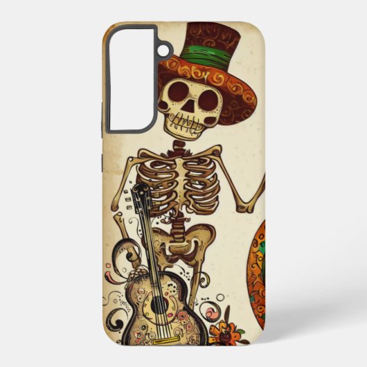 ヴィンテージスケルトン/パンプキンデッドの日 SAMSUNG GALAXYケース (裏面)
