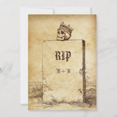 ヴィンテージスケルトンTombstoneゴシックハローウィンパーティ 招待状 (裏面)