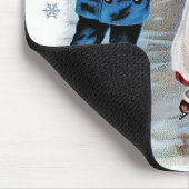 ヴィンテージスケートで滑るキッズクリスマスプレゼント マウスパッド (コーナー)