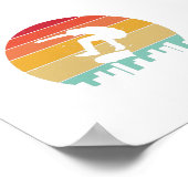 ヴィンテージスケートスケートで滑るトップ建物 ポスター (角)