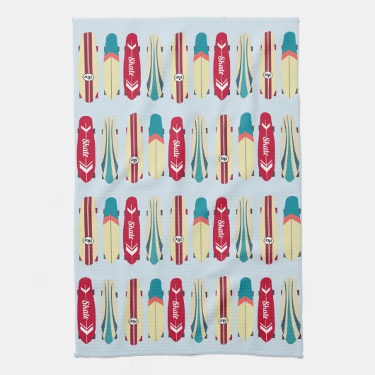 ヴィンテージスケートボード キッチンタオル (縦)