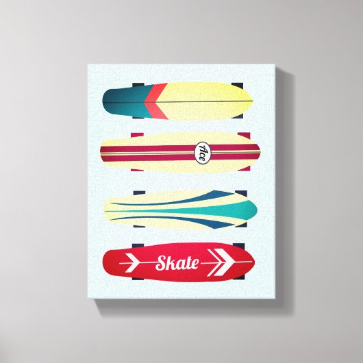 ヴィンテージスケートボード キャンバスプリント (正面)