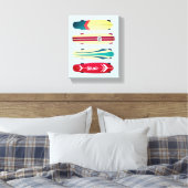 ヴィンテージスケートボード キャンバスプリント (インサイチュ (寝室))