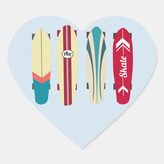 ヴィンテージスケートボード ハートシール (正面)