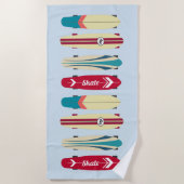 ヴィンテージスケートボード ビーチタオル (正面)