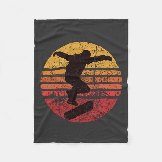 ヴィンテージスケートボード フリースブランケット (正面)