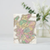 ヴィンテージスコットランドの地図(1827年) ポストカード (スタンド正面)