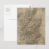 ヴィンテージスコットランドの物理地図(1880年) ポストカード (正面/裏面)