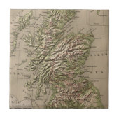 ヴィンテージスコットランドの物理地図(1880) タイル (正面)