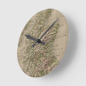 ヴィンテージスコットランドの物理地図(1880) ラウンド壁時計 (傾斜)