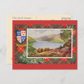 ヴィンテージスコットランドのFraserのタータンチェック、長の湖 ポストカード (正面/裏面)