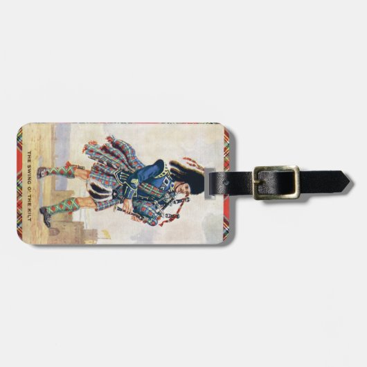 ヴィンテージスコットランドは、バグパイプを後を追います ラゲッジタグ (正面横)