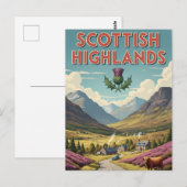 ヴィンテージスコットランドスコットランド高地旅行 ポストカード (正面/裏面)