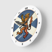 ヴィンテージスコットランド国旗、横領、スコットランドデザイン ラウンド壁時計 (傾斜)