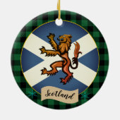 ヴィンテージスコットランド国旗、激しい国旗、プレイド、スコットランド セラミックオーナメント (裏面)