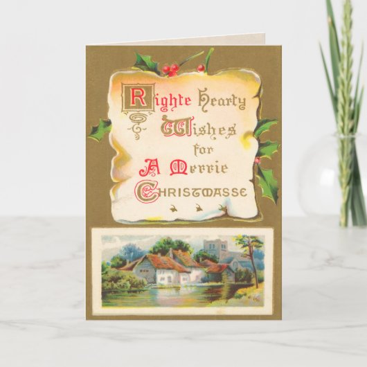 ヴィンテージスコティッシュクリスマスカード シーズンカード (正面)
