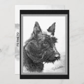 ヴィンテージスコティッシュテリアアート 招待状 (正面/裏面)