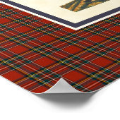 ヴィンテージスコティッシュハイランダーピーランタータンチェック縁ど ポスター (角)