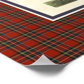 ヴィンテージスコティッシュハイランダームージータータンチェック縁ど ポスター (角)