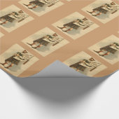 ヴィンテージスコティッシュハイランドバッグパイププレイヤーキルマン ラッピングペーパー (角)