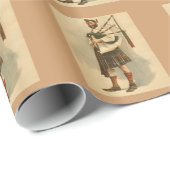 ヴィンテージスコティッシュハイランドバッグパイププレイヤーキルマン ラッピングペーパー (ロールコーナー)