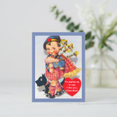 ヴィンテージスコティッシュバピパーバレンタインスコティドッグ シーズンポストカード (スタンド正面)