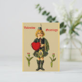 ヴィンテージスコティッシュバレンタインデハガキ：少年inキルト シーズンポストカード (スタンド正面)