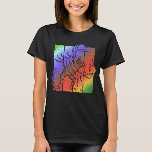 ヴィンテージスコーピオンレトロ80sストライプアート tシャツ (正面)