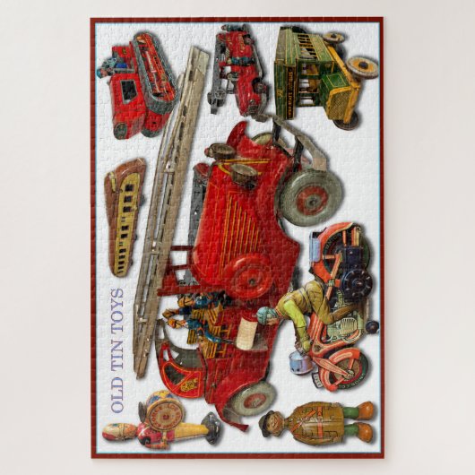 ヴィンテージスズ玩具の消防車その他 ジグソーパズル (縦)