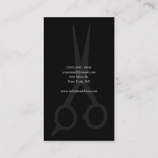 ヴィンテージスタイリスト理容師はさみ 名刺 (裏面)