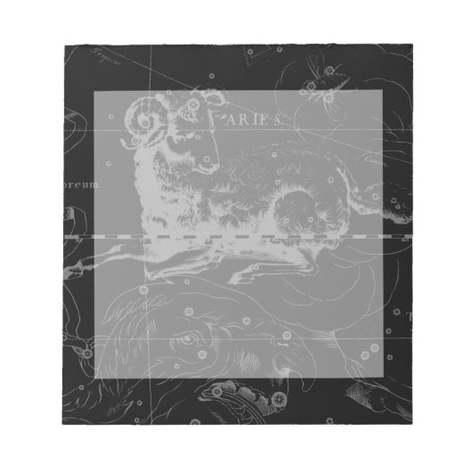 ヴィンテージスタイリッシュおひつじ座 ノートパッド (正面)