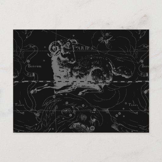 ヴィンテージスタイリッシュおひつじ座 ポストカード (正面)