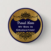 ヴィンテージスタイリッシュで誇りを持ったな親卒業の名札 缶バッジ (正面)