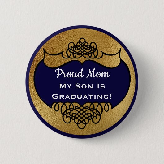 ヴィンテージスタイリッシュで誇りを持ったな親卒業の名札 缶バッジ (正面)