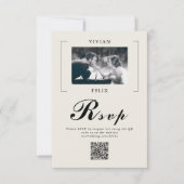 ヴィンテージスタイリッシュの写結婚真 出欠カード (正面)