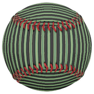 ヴィンテージスタイリッシュオリーブセージ緑ブラック3D ストライプの ソフトボール