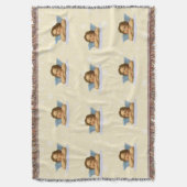 ヴィンテージスタイリッシュチャルーブ&ライトオーブアイボリー スローブランケット (正面縦)